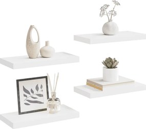 vidaXL Ράφια Τοίχου 4 τεμ. Λευκά 50x23,5x3,8 εκ. MDF