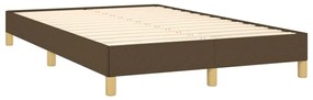 vidaXL Κρεβάτι Boxspring με Στρώμα Σκούρο Καφέ 120x190 εκ Υφασμάτινο