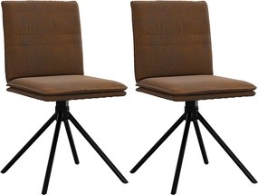 vidaXL Καρέκλα τραπεζαρίας καφέ δέρμα Faux Suede