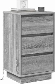 vidaXL Κομοδίνο Γκρι 39 x 34,5 x 65 εκ. Επεξεργασμένο ξύλο