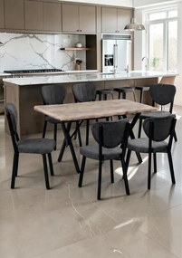 Stewehome Σετ Τραπεζαρίας με Καρέκλες δρυς/ανθρακί 120x80x75 cm