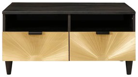 vidaXL Τραπεζάκι σαλονιού with Drawer Μαύρο και Χρυσό 80 x 54 x 40 εκ