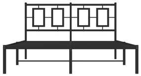 vidaXL Πλαίσιο Κρεβατιού με Κεφαλάρι Μαύρο 140 x 190 εκ. Μεταλλικό