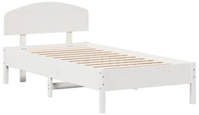 vidaXL Σκελετός Κρεβ. Χωρίς Στρώμα Λευκό 75x190 εκ Μασίφ Πεύκο