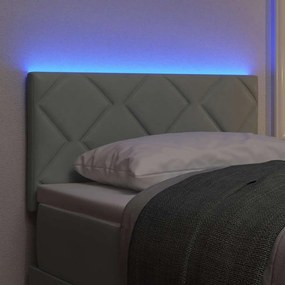 vidaXL LED κεφαλάρι Ανοιχτό γκρι 80 cm Βελούδο