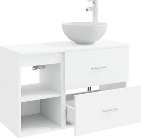 vidaXL Σετ Επίπλων Μπάνιου 2 pcs Λευκό Επεξεργασμένο Ξύλο