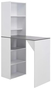 Τραπέζι Μπαρ με Ντουλάπι Λευκό 115 x 59 x 200 εκ. - Λευκό