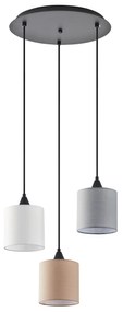 Φωτιστικό Οροφής  SE21-BL-B10-3BL-SH123 ADEPT FLEX White, Grey, Brown Fabric Shade Pendant+ - 51W - 100W - 77-8960