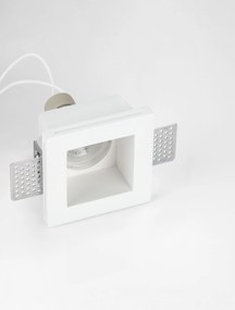 Γύψινο Σποτ Χωνευτό Cosimo Trimless GU10 Κοπή 9x9cm Τετράγωνο Λευκό