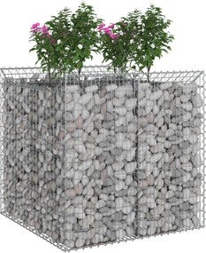 vidaXL Ανασηκωμένο κρεβάτι gabion 2 pcs Ασημί