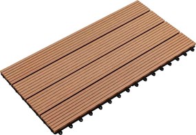 vidaXL Πλάκα Κατασκευής 6 pcs Καφέ 60 x 30 cm WPC