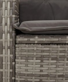 vidaXL Σετ Τραπεζαρίας Κήπου 9 τεμ. Γκρι Συνθ. Ρατάν με Μαξιλάρια