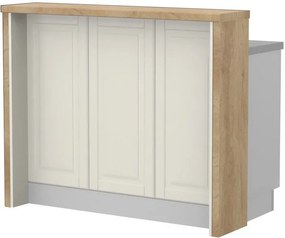 Πάγκος νησίδας Toscana-Μήκος: 120 εκ.-Nebraska Oak