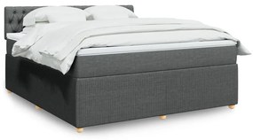 vidaXL Κρεβάτι Boxspring με Στρώμα Σκούρο Γκρι 180x200 εκ Υφασμάτιν