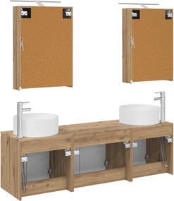 vidaXL Σετ Ντουλαπιών Μπάνιου 5 pcs Artisan Δρυς Επεξεργασμένο Ξύλο