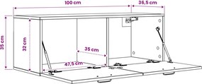 vidaXL Ντουλάπα Τοίχου Μαύρη δρυς 100 x 36,5 x 35 cm