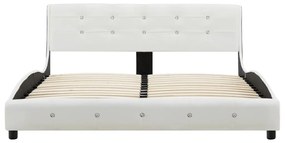 vidaXL Κρεβάτι Λευκό 140 x 200 εκ. Δερματίνη με Στρώμα Αφρού Μνήμης