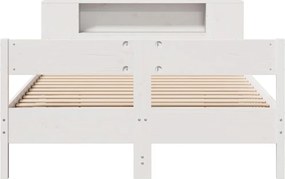 vidaXL Κρεβάτι Βιβλιοθήκη Χωρίς Στρώμα 140x200 εκ Μασίφ Ξύλο Πεύκο