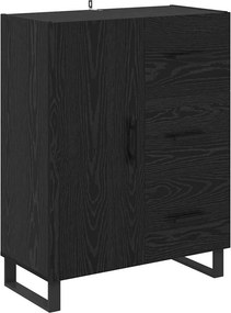 vidaXL Highboard με συρτάρι 2 pcs Μαύρη Οξυά Επεξεργασμένο ξύλο