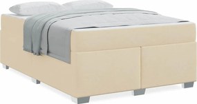vidaXL Σκελετός Κρεβατιού με στρώμα Κρεμ 140 x 200 cm ύφασμα