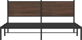vidaXL Σκελετός Κρεβ. Χωρίς Στρώμα Καφέ Δρυς 160x200 εκ. Μεταλλικό