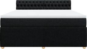 vidaXL Κρεβάτι Boxspring με Στρώμα Μαύρο 180x200 εκ. Υφασμάτινο
