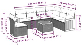 vidaXL Σαλόνι Κήπου Σετ 7 τεμ. Μπεζ Συνθετικό Ρατάν με Μαξιλάρια