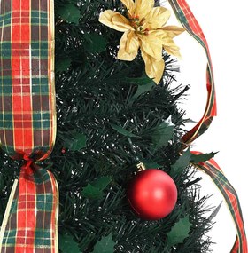 vidaXL Τεχνητό Χριστουγεννιάτικο Δέντρο με 100 LED Πράσινο 155 cm PVC