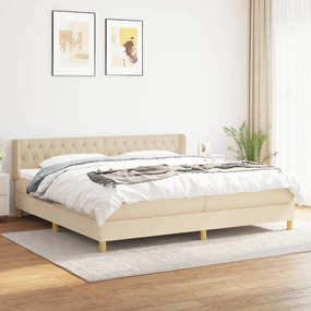 ΚΡΕΒΑΤΙ BOXSPRING ΜΕ ΣΤΡΩΜΑ ΚΡΕΜ 200X200 ΕΚ. ΥΦΑΣΜΑΤΙΝΟ 3130622