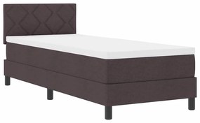 vidaXL Κρεβάτι με ελατήρια με στρώμα Σκούρο Καφέ 80 x 200 cm ύφασμα