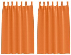 vidaXL Κουρτίνες με κουρτίνες 2 pcs Φωτεινό Πορτοκάλι Πολυεστέρας