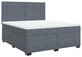 ΚΡΕΒΑΤΙ BOXSPRING ΜΕ ΣΤΡΩΜΑ ΣΚΟΥΡΟ ΓΚΡΙ 180X200 ΕΚ. ΒΕΛΟΥΔΙΝΟ 3293273