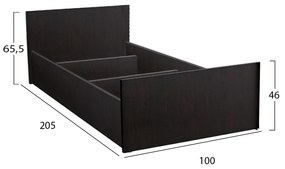 Κρεβάτι Adler Μελαμίνης Μονο Για Στρωμα 90x200εκ. Βεγγε