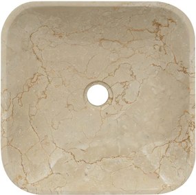 vidaXL Νιπτήρας Κρεμ 40 x 40 x 10 εκ. Μαρμάρινος