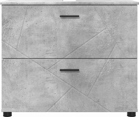vidaXL Ντουλάπι Μπάνιου Σκυρόδεμα Γκρι 76,5 x 35 x 64 εκ