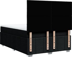 vidaXL Κρεβάτι Boxspring με Στρώμα Μαύρο 160x200 εκ. Υφασμάτινο