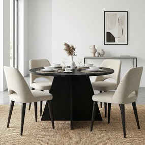 Τραπέζι Tailor Megapap χρώμα sencron black Ø120x75,7εκ.