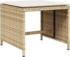 vidaXL Σετ Τραπεζαρίας Κήπου 13 τεμ. Μπεζ Συνθ. Ρατάν με Μαξιλάρια