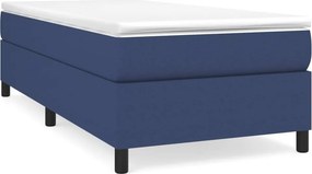 vidaXL Κρεβάτι Boxspring με Στρώμα Μπλε 90x200 εκ.Υφασμάτινο