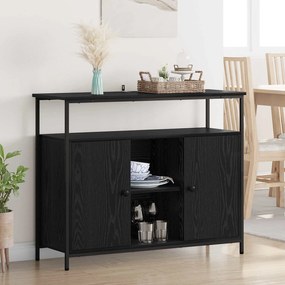 vidaXL Πλαϊνό γραφείο Μαύρη Οξυά 100 x 35 x 80 εκ. Επεξεργασμένο ξύλο