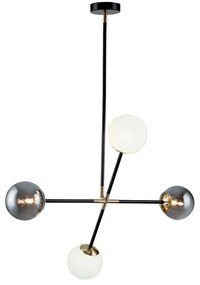 Φωτιστικό Οροφής Cross 4254800 G9 White-Black Viokef Metal, Glass