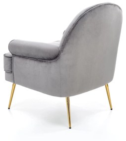 SANTI leisure armchair grey / gold DIOMMI V-CH-SANTI-FOT-POPIELATY