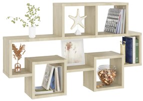 vidaXL Ράφι Τοίχου Σχήμα Αυτοκιν. Sonoma Δρυς 82x15x51 εκ. Επεξ. Ξύλο