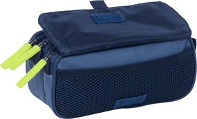 Τριπλή Κασετίνα Munich Blue indigo Μπλε 21,5 x 10 x 8 cm