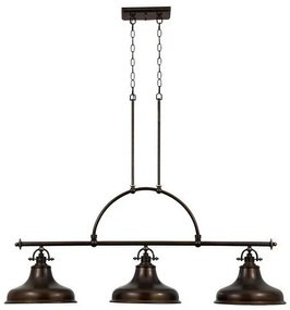 Κρεμαστό Φωτιστικό Οροφής 3xE27 Καμπάνες 133cm Emery Elstead Lighting-QZ-EMERY3P-PN-Μπρονζέ QZ-EMERY3P-PN