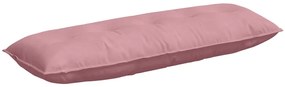 vidaXL Μαξιλάρι Πλάτης Ροζ 140 x 50 cm Υφασμάτινο Κορντουρά