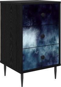 vidaXL Κομοδίνο RAALTE Μαύρη Δρυς 36 x 33 x 61 εκ. Επεξεργασμένο Ξύλο