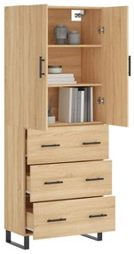 vidaXL Ντουλάπι Sonoma δρυς 69,5 x 34 x 180 εκ. από Επεξεργασμένο Ξύλο