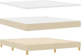 vidaXL Κρεβάτι με ελατήρια με στρώμα Κρεμ 200 x 180 cm ύφασμα