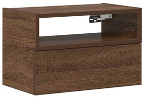 Κομοδίνο Επιτοίχιο Καφέ Δρυς 45x26x28,5 εκ. 858608